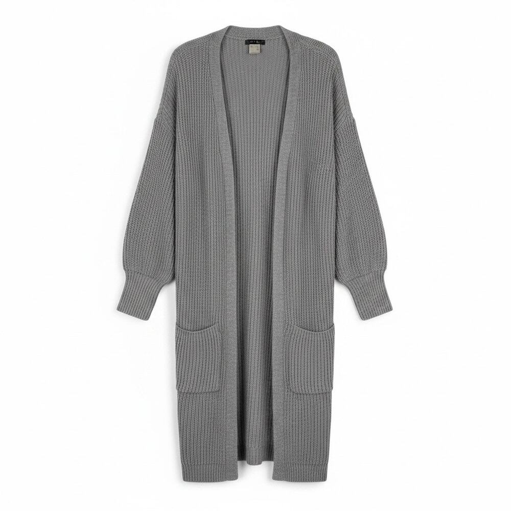 VENUS Women's LONG CARDIGAN Gray LONG SLEEVE Size MEDIUM
